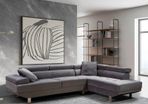 Modern 262cm Corner Chaise Sofa  Grey Velvet