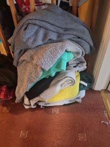 boys clothes size 7-9 and woman's clothes size xl