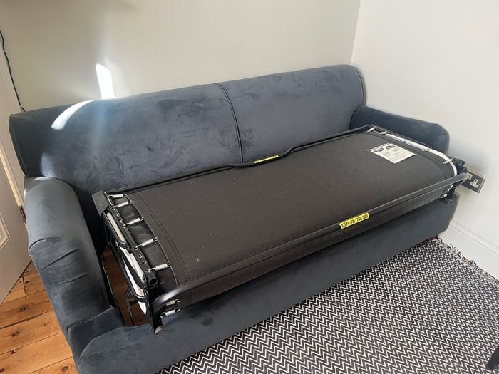 Made.com Orson 3 seater sofa-bed in midnight blue velvet