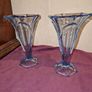 Pair of Antique Art Deco Czech Stolzle/Hermanova Hut Glass vases Image 6