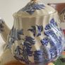 Vintage Sadler Blue Willow Tea Pot Image 2