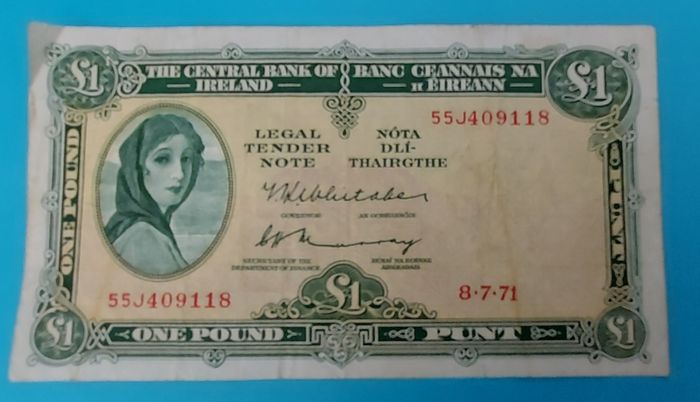 Irish 1970's 6 X Lavery One pound banknotes in Fine condition