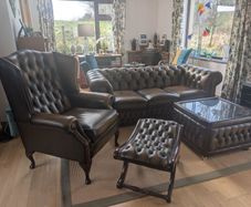 Saxon Leather Chesterfield Sofa Suite