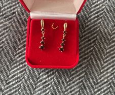 9 Carat Yellow Gold Garnet Earrings