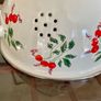Vintage Pretty Rayware Metal Kitchen Sieve Enamelware Drainer Image 4