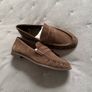 UK 7 39/40 Schuh Lewis Chocolate Brown Suede Loafer Leather style Massimo Dutti Image 4