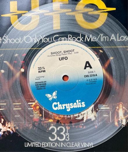 UFO Limited edition clear vinyl 7" EP in vg+ condition