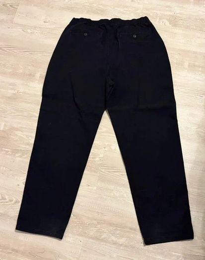 Black Relaxed Fit Trousers Elastic Waist XL
