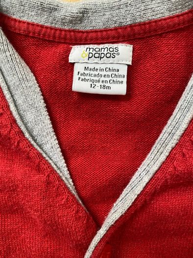 Mamas and Papas 12-18 months red cardigan cotton