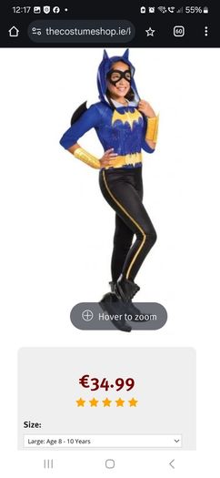 bat girl halloween costume age 8-10