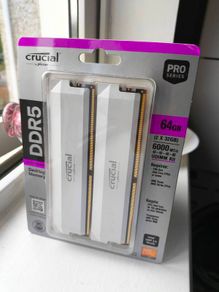Brand New Pc Ram Crucial Pro Oc 64gb 2x32gb Ddr5 6000mhz Xmp Expo White