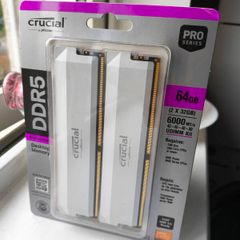 Brand New Pc Ram Crucial Pro Oc 64gb 2x32gb Ddr5 6000mhz Xmp Expo White