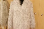 Women's Pearl Pale Grey Faux Fur Jacket