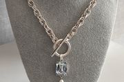 Antique Siiver Plated T-bar Necklace
