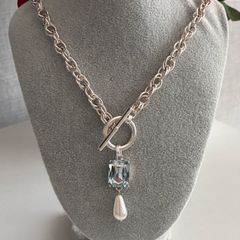 Antique Siiver Plated T-bar Necklace