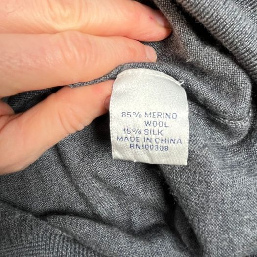 Peter Millar Sweater Mens L Grey V Neck Merino Wool Silk Blend Pullover - Golf