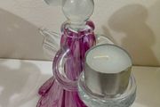 Brand New Glass Angel Candle holder with candle