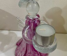 Brand New Glass Angel Candle holder with candle