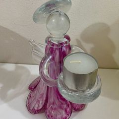 Brand New Glass Angel Candle holder with candle