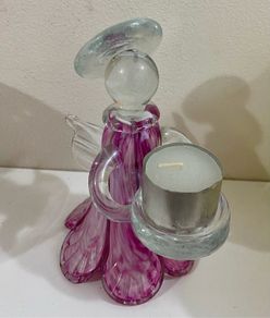 Brand New Glass Angel Candle holder with candle