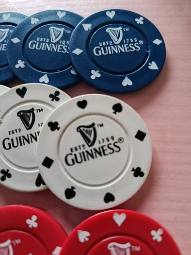 Rare Vintage Guinness Poker Chips  12 Pieces
