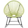 Outdoor Rocking Moon Chair Poly Rattan Green Image 3
