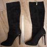 Women's Black Suede high-heel boots Image 3
