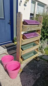 Tall vegetable planter and pots