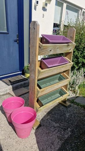 Tall vegetable planter and pots