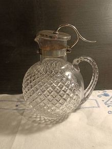 1894 Sterling Silver Cut Glass Decanter
