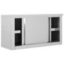 Kitchen Wall Cabinet with Sliding Doors 90x40x50 cm Stainless Steel Image 4