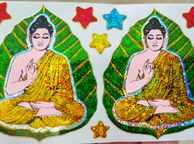 main image for ad Buddha &amp; stars hologram stickers 5x6.5cm