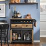 Kitchen Island  Kitchen Trolley with Bottle Rack  Serving trolley vintage brown 7 Image 4