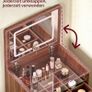 3 in 1 LED Slim Dressing Table with LED Lighting Brown Image 6