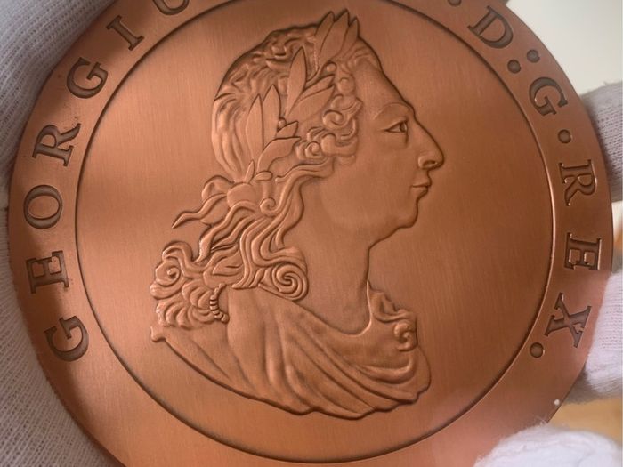 Great Britain 1797 huge King George III proof cartwheel twopence medallion