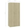 Wardrobe Sonoma Oak 90x52x200 cm Chipboard Image 8