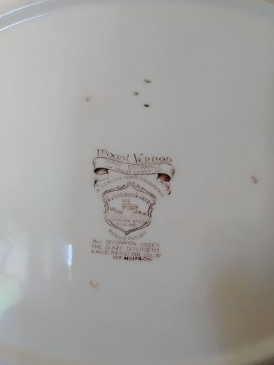 Vintage Mount Vernon Windsor Ware "  Main Entrance West Front " Platter