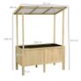 Raised Bed with Roof, Drainage Holes, Fleece Lining, Weatherproof, Fir Wood, 110x60x152 cm Image 3