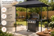 8 x 5 ft BBQ Gazebo Double-Tier Roof  2 Side Shelves  8 Tool Hooks