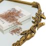Antique Gold Baroque Mirror 64X48Hcm - Vintage Cast Iron Frame with Hand-Carved Resin Florals, Shatterproof Image 4