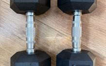 Brand new 2 x 10kg Professional Hexagonal Gym Dumbbells, weights