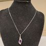 Silver Tone Necklace with Purple Crystal Pendant Image 4