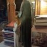St Anne teaching Virgin Mary to read large chalkware old statue Image 7