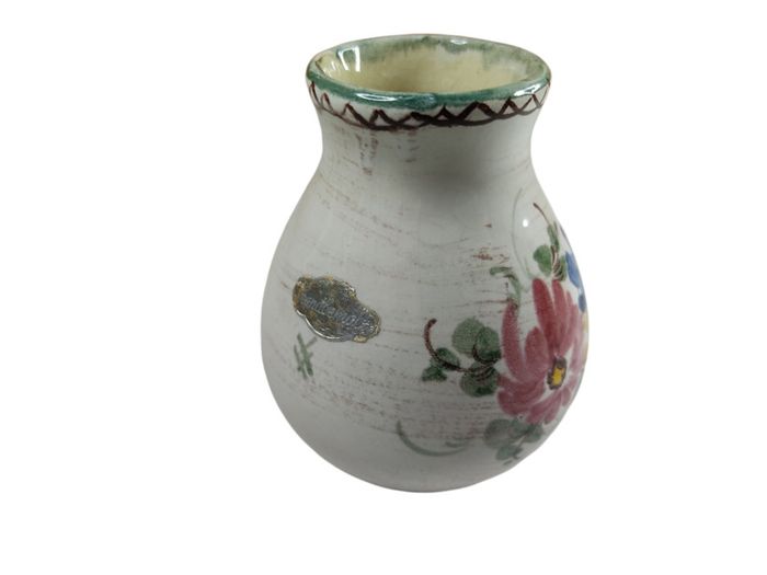 Vintage Handbemalt Porcelain Vase German 4 Inches Flowers Antique Collectable