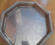 vintage cavallier octagonal silver plated tray