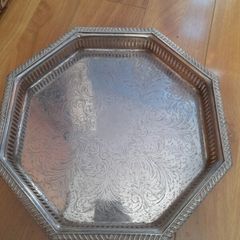 vintage cavallier octagonal silver plated tray