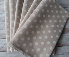 Placemats. Polka dots or mandalas on natural beige background. Set of 6. Set pf 8
