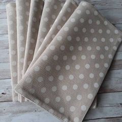 Placemats. Polka dots or mandalas on natural beige background. Set of 6. Set pf 8