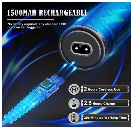 Hair Clippers Beard Trimmer for Men, Professional Cordless Hair Trimmer T-Bladeds Outliner Grooming Baldheaded Shaver with 1500mAh Battery and 180 Mins Working Time