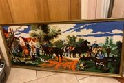 Large picture made from wool